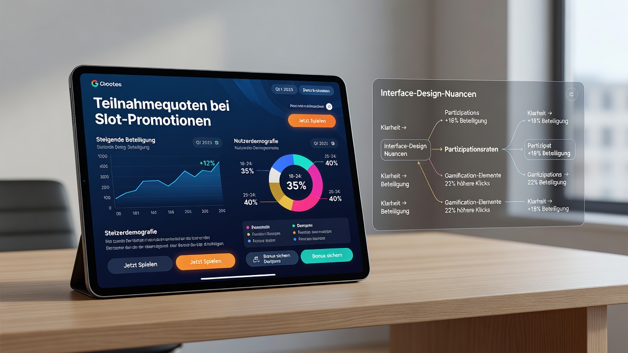 Mobile Schnittstelle mit hervorgehobenen Promo-Elementen und Nutzerinteraktionen