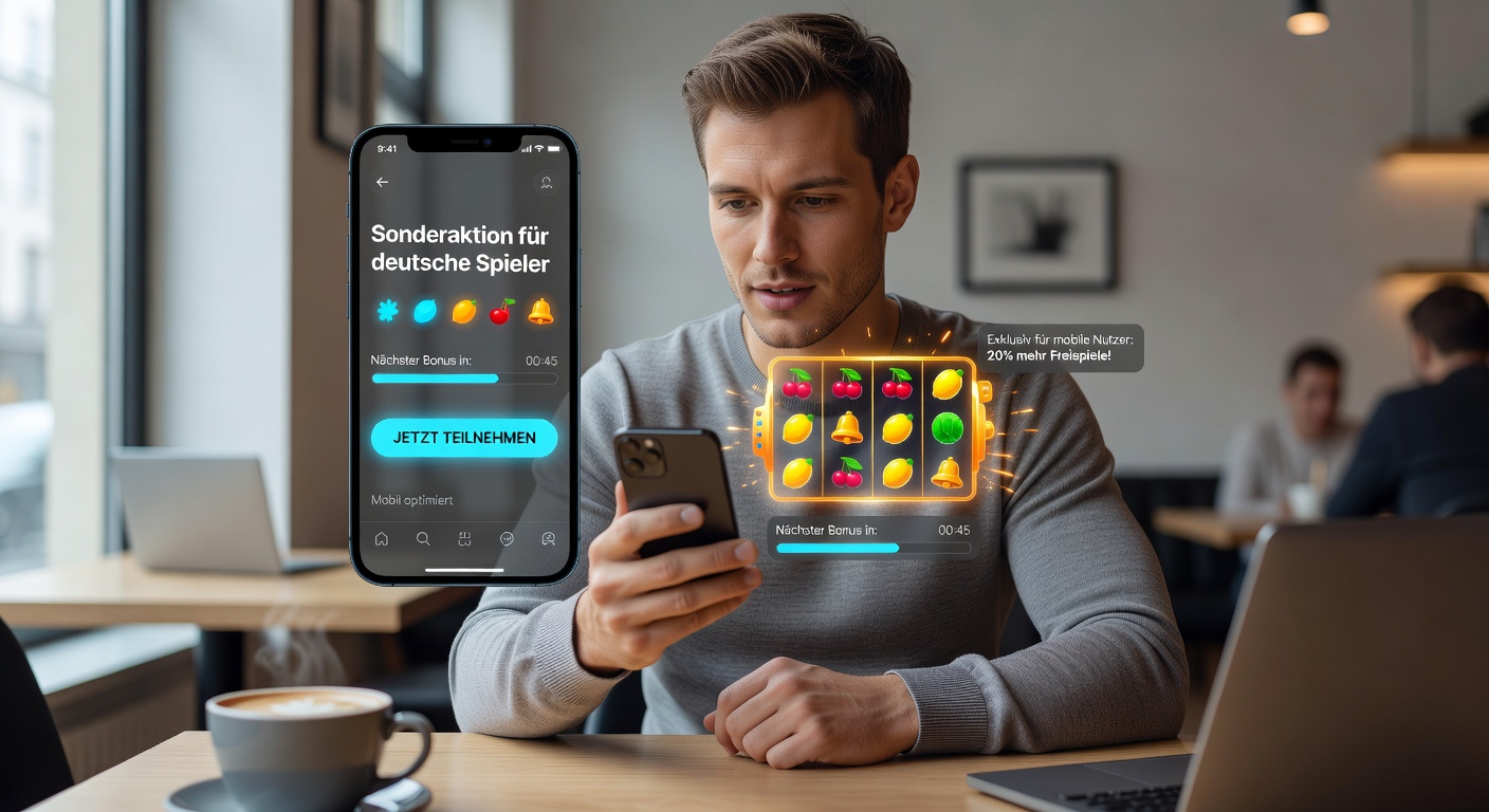 Detailansicht einer mobilen Casino-App mit Fortschrittsbalken und Push-Benachrichtigung für Slot-Promotions