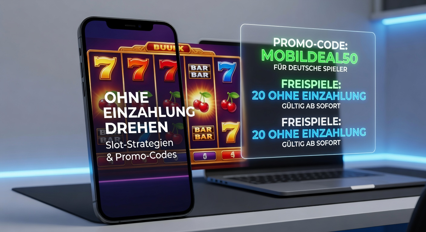 Screenshot eines Promo-Codes für No-Deposit-Slots auf einer deutschen Mobile-Casino-App im April 2026