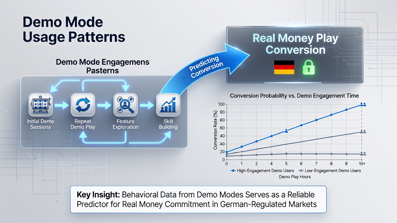 Datenvisualisierung zu Demo-Nutzung und Konversion in regulierten Casinos
