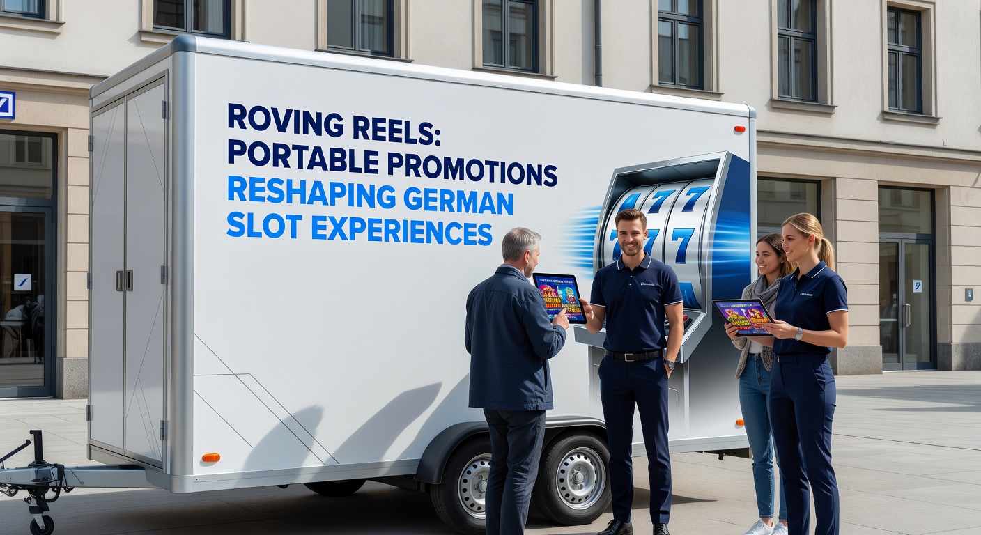 Smartphone mit Slot-Promotion-App im urbanen Setting, das mobile Glücksspielaktionen in Deutschland symbolisiert