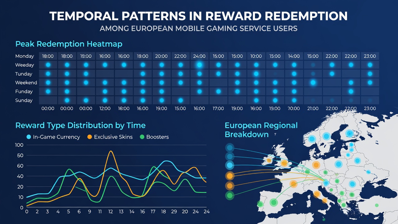Darstellung saisonaler Trends und regionaler Unterschiede bei Reward-Einlösungen in mobilen Games