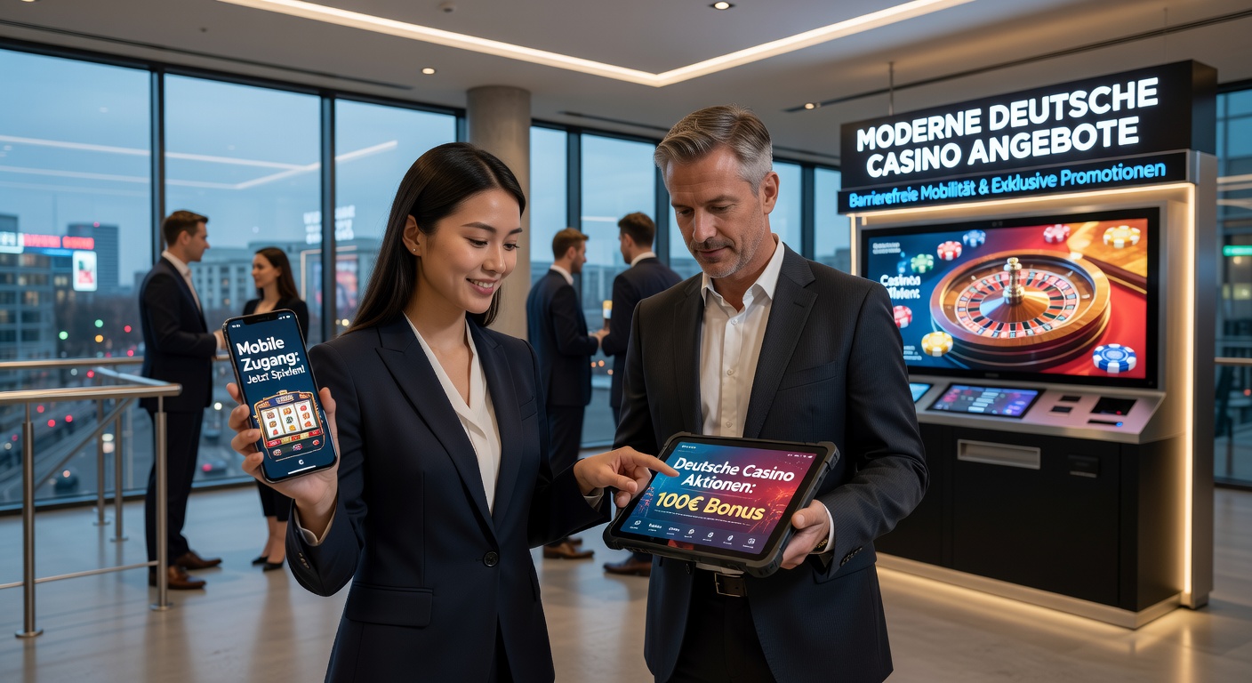 Mobile Casino-Schnittstelle mit Werbeaktionen auf einem Smartphone-Display in Deutschland